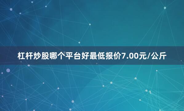 杠杆炒股哪个平台好最低报价7.00元/公斤