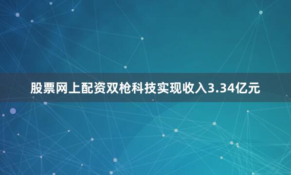 股票网上配资双枪科技实现收入3.34亿元