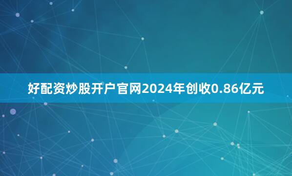 好配资炒股开户官网2024年创收0.86亿元